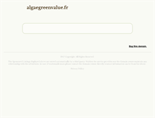 Tablet Screenshot of algaegreenvalue.fr